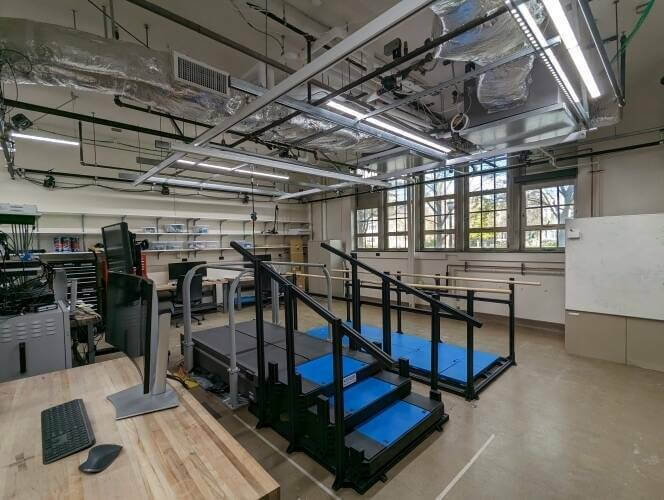 Image of the 110 Cushing Hall of Engineering -- space for the Wearable Robotics laboratory.
